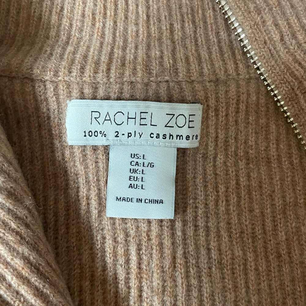 Ribbed 2-Ply Cashmere Sweater - Zip Neck from Rachel Zoe - Picture 5 of 7